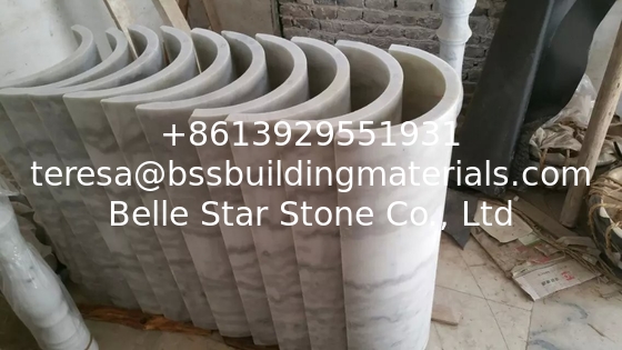 Marble Columns Guangxi White Marble Doric Columns China Carrara White Marble Pillars