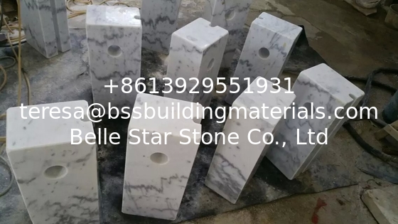 Guangxi White Marble Car Packing Stone China Carrara White Marble Packing Barriers