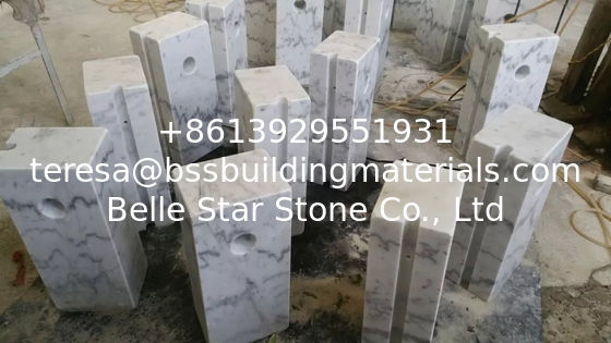 Guangxi White Marble Car Packing Stone China Carrara White Marble Packing Barriers