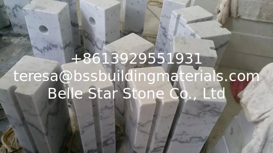 Guangxi White Marble Car Packing Stone China Carrara White Marble Packing Barriers