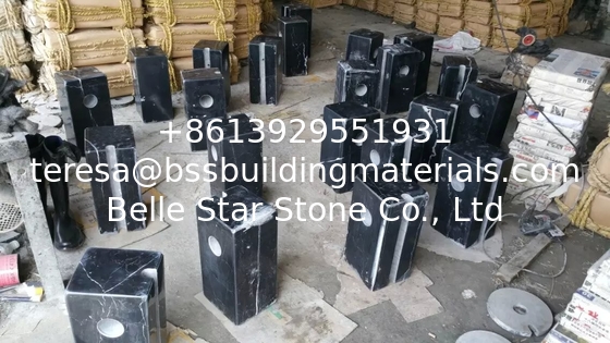 Guangxi Black Marble Car Packing Stone China Pure Black Marble Packing Barriers
