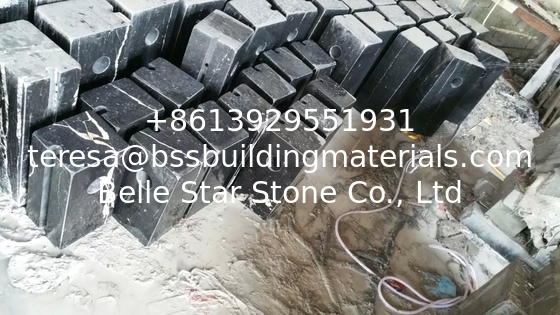Guangxi Black Marble Car Packing Stone China Pure Black Marble Packing Barriers