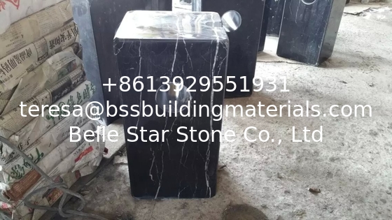 Guangxi Black Marble Car Packing Stone China Pure Black Marble Packing Barriers
