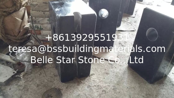 Guangxi Black Marble Car Packing Stone China Pure Black Marble Packing Barriers