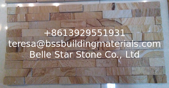 Yellow Wooden Sandstone Culture Stone,Outdoor Z Stone Cladding,Wall Decor Thin Stone Veneer
