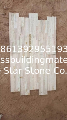 Pink White Quartzite Stacked Stone Veneer Culture Stone Panel Ledger Stone Cladding Panel