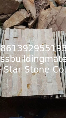 Pink White Quartzite Stacked Stone Veneer Culture Stone Panel Ledger Stone Cladding Panel