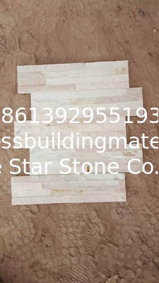 Pink White Quartzite Stacked Stone Veneer Culture Stone Panel Ledger Stone Cladding Panel