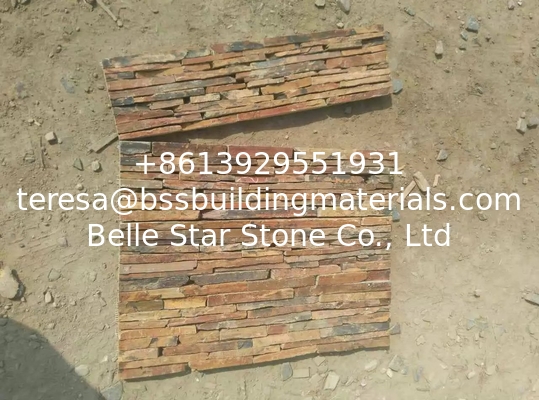 Rust Slate Stone Wall Panel Rusty Slate Stone Veneer Multicolor Slate Ledgestone Panel