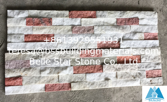 White+Pink Jade Quartzite Cultured Stone Veneer Ledgestone Panel Stone Wall Cladding
