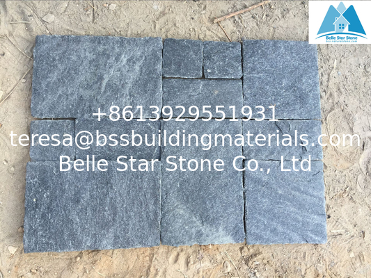 Black Quartzite Pavers Set Patio Flooring Stone Paving Stone Pavement Flooring Covering