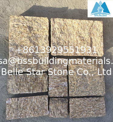 Tiger Skin Yellow Granite Stone Paving Stone Patio Flooring Walkway Pavers Stone Pavement
