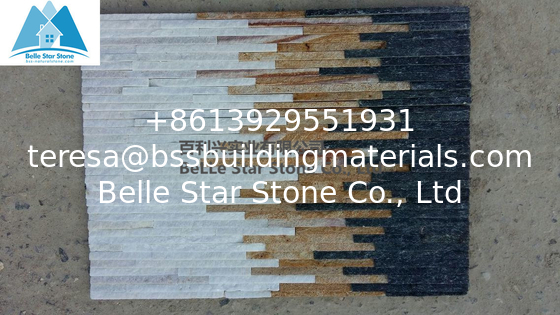 White Quartzite Yellow Sandstone Black Quartzite Water Retaining Wall Stone Cladding