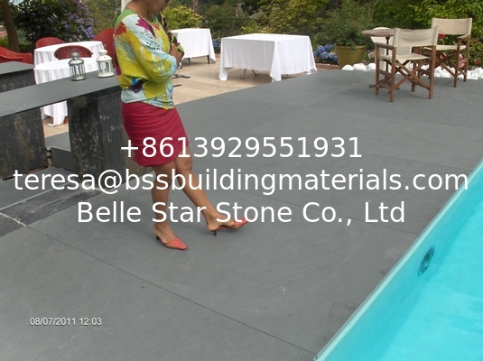 Chinese Black Slate Pool Patio Chacoral Slate Pavers Dark Grey Slate Flooring Slate Tiles