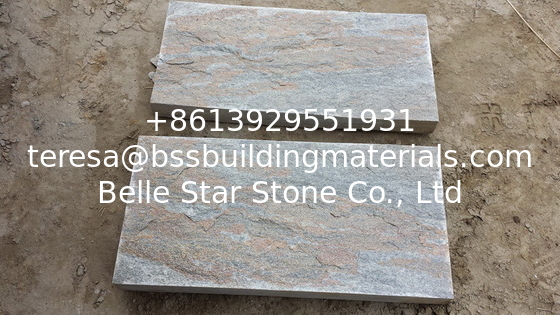 Green Rustic Quartzite Kerbstone Natural Stone Steps Quartzite Stone Driveway Quartzite Tiles &amp; Pavers