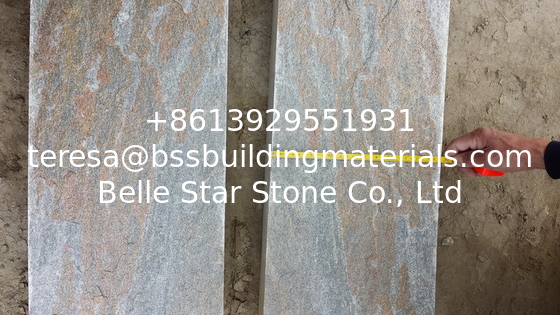Green Rustic Quartzite Stone Flooring Quartzite Driveway Pavers Natural Kerbstone
