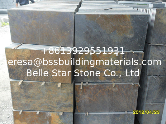China Multicolor Slate Tiles Rusty Slate Driveway Pavers Rust Slate Paving Stone