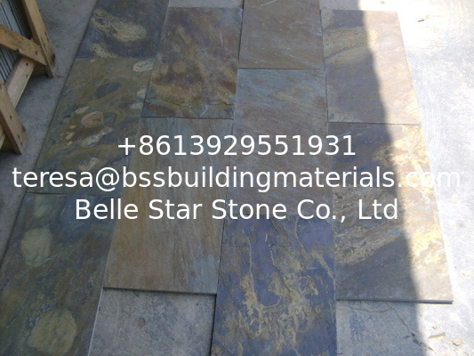 China Multicolor Slate Walkway Pavers Rusty Slate Wall Tiles Rust Slate Patio Stones