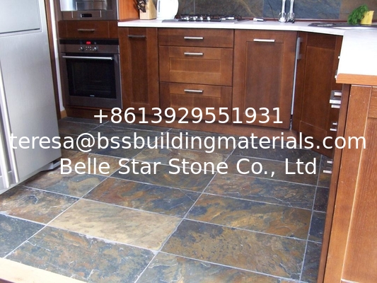 China Multicolor Slate Kitchen Floor Tiles Rusty Slate Backsplash Rust Slate Garden Pavers