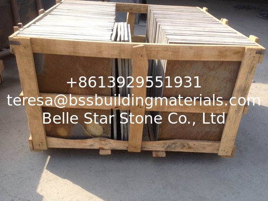 Natural Split Surface Chinese Rusty Slate Walkway Multicolor Slate Floor Tiles Slate Paving Stone