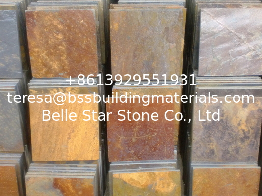 Natural Split Surface Chinese Rusty Slate Walkway Multicolor Slate Floor Tiles Slate Paving Stone