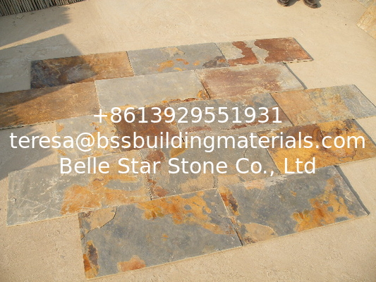 S1120 Slate Natural Cleft Chinese Multicolor Slate Pavers Rusty Slate Patio Stones
