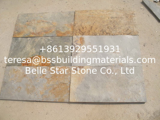 S1120 Slate Natural Cleft Chinese Multicolor Slate Pavers Rusty Slate Patio Stones