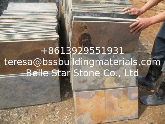 S1120 Slate Natural Cleft Chinese Multicolor Slate Pavers Rusty Slate Patio Stones