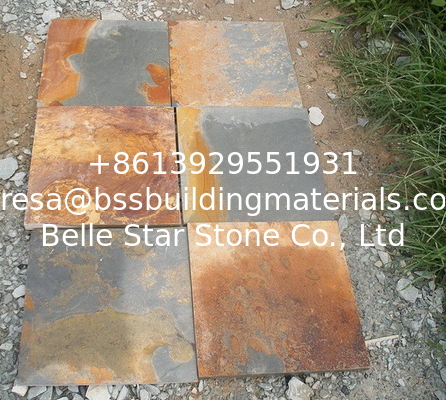 China Multicolor Slate Floor Tiles Rusty Slate Paving Stone for Walkway Driveway