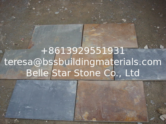 China Multicolor Slate Floor Tiles Rusty Slate Paving Stone for Walkway Driveway