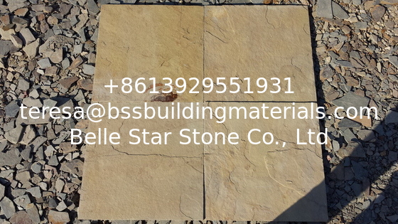 China Yellow Slate Tiles Yellow Slate Paving Stone Natural Stone Pavers for Walkway