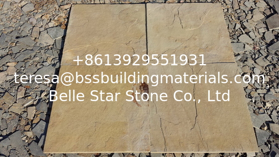 China Yellow Slate Tiles Yellow Slate Paving Stone Natural Stone Pavers for Walkway