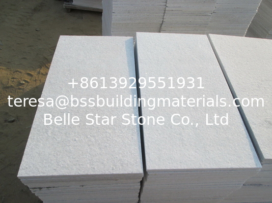 Snow White Quartzite Tiles Quartzite Pool Coping Stone Flamed Surface Natural Stone Wall Tile