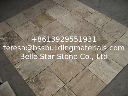 Mixed Color Travertine Tiles Natural Paving Stone Travertine Wall Tiles Patio Stone