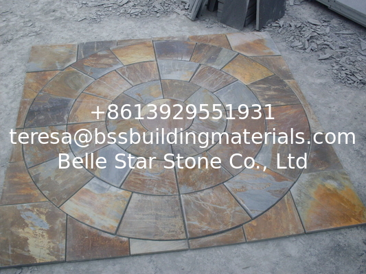 Multicolor Slate Medallion Designed Pattern Paving Stone for Designed Floor