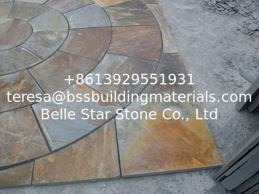 Multicolor Slate Medallion Designed Pattern Paving Stone for Designed Floor