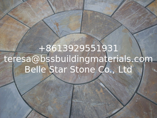Multicolor Slate Medallion Designed Pattern Paving Stone for Designed Floor