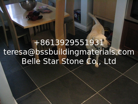 Natural Cleft Chinese Black Slate Pavers 30x60cm 60x60cm Charcoal Slate Floor Tiles