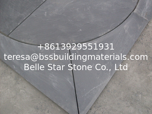 Black Slate Medallion Square Pattern Plaza Floor Stone Decoration Slate Paving Stone