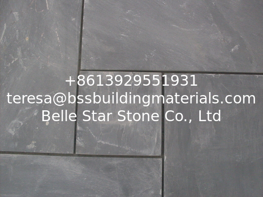 Black Slate Medallion Square Pattern Plaza Floor Stone Decoration Slate Paving Stone