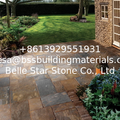 China Multicolor Slate Tiles Rust Slate Stone Pavers Slate Pavement Slate Patio Walkway