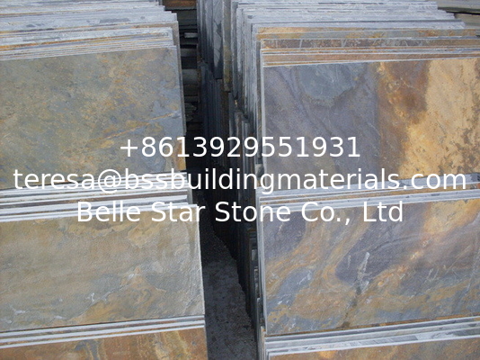China Multicolor Slate Tiles Rust Slate Stone Pavers Slate Pavement Slate Patio Walkway