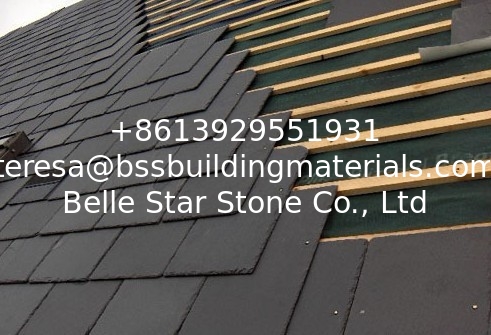 Ink Black Slate Roof Tiles Chinese Weathering Roof Slates Lightweight Roof Tiles