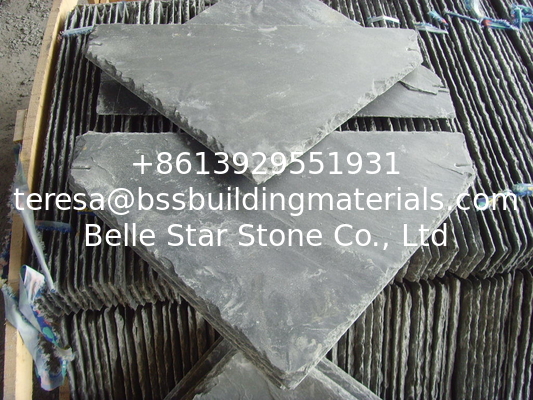 Grey Slate Roof Tiles Natural Stone Roofing Slate with Roof Gutter