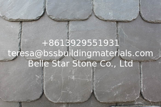 Grey Slate Roof Tiles Natural Stone Roofing Slate with Roof Gutter