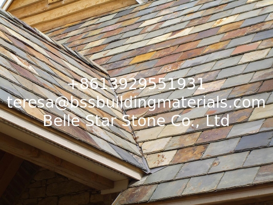 Multicolor Slate Roof Tiles Rusty Roof Slates Natural Slate Roofing