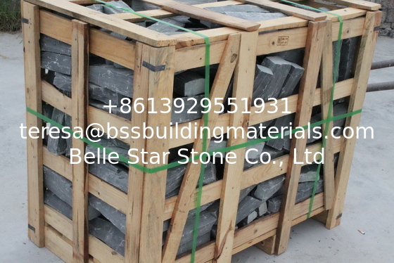Natural Fieldstone Black Slate Stone Veneer Slate Ledgestone &amp; Wall Cladding