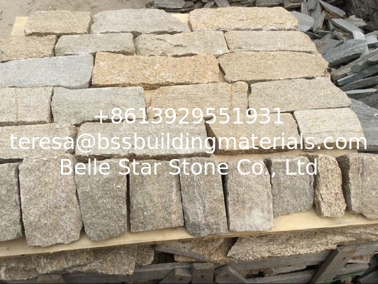 Sesame Yellow Granite Random Stone Veneer Natural Granite Ledgestone Field Stone
