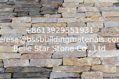 Natural Stone Cladding Quartzite Field Stone Beige Quartzite Random Stone Veneer