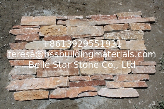 Natural Stone Cladding Quartzite Field Stone Beige Quartzite Random Stone Veneer